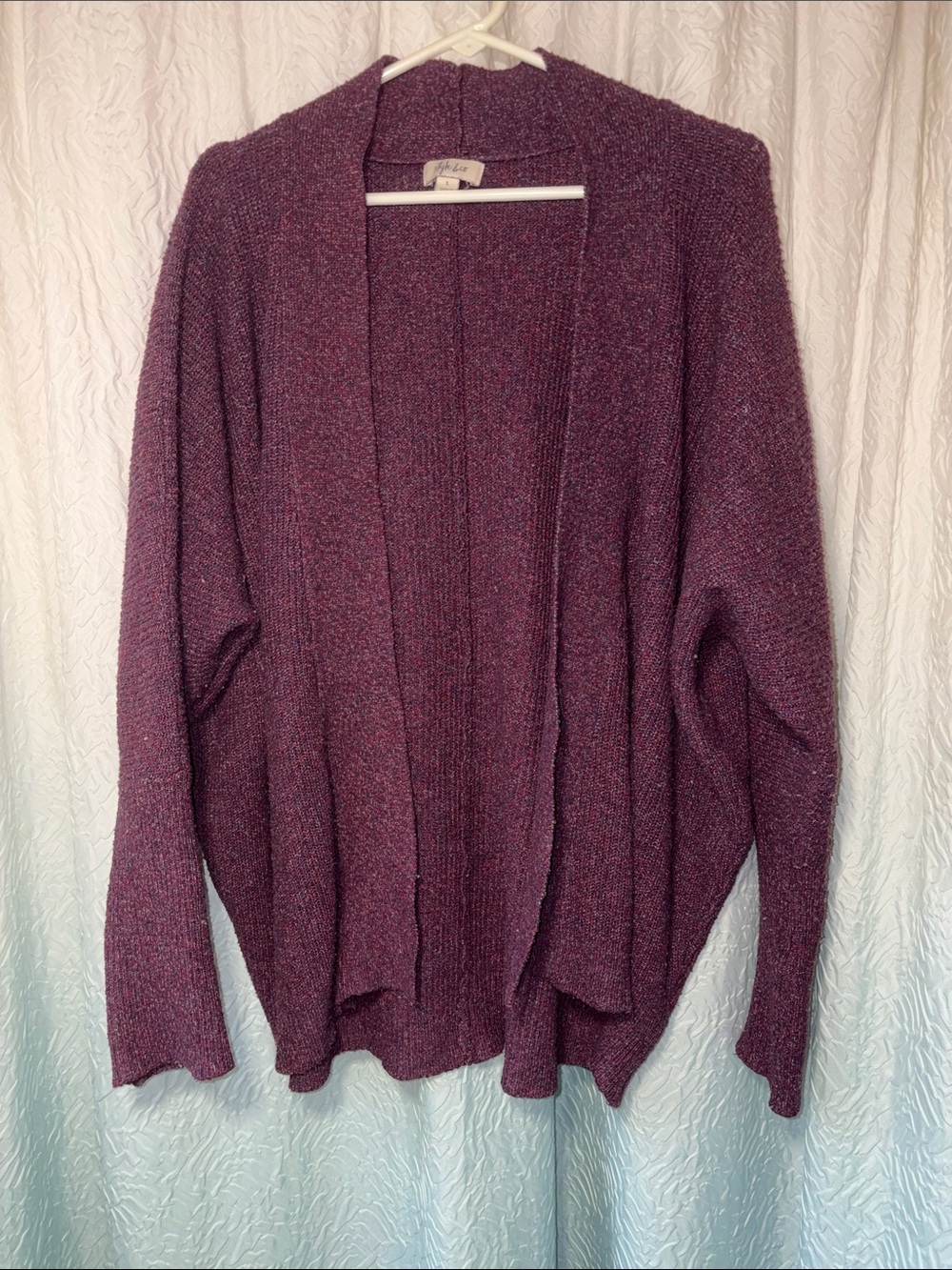Style & Co. Open-Front Plum Cardigan Sweater